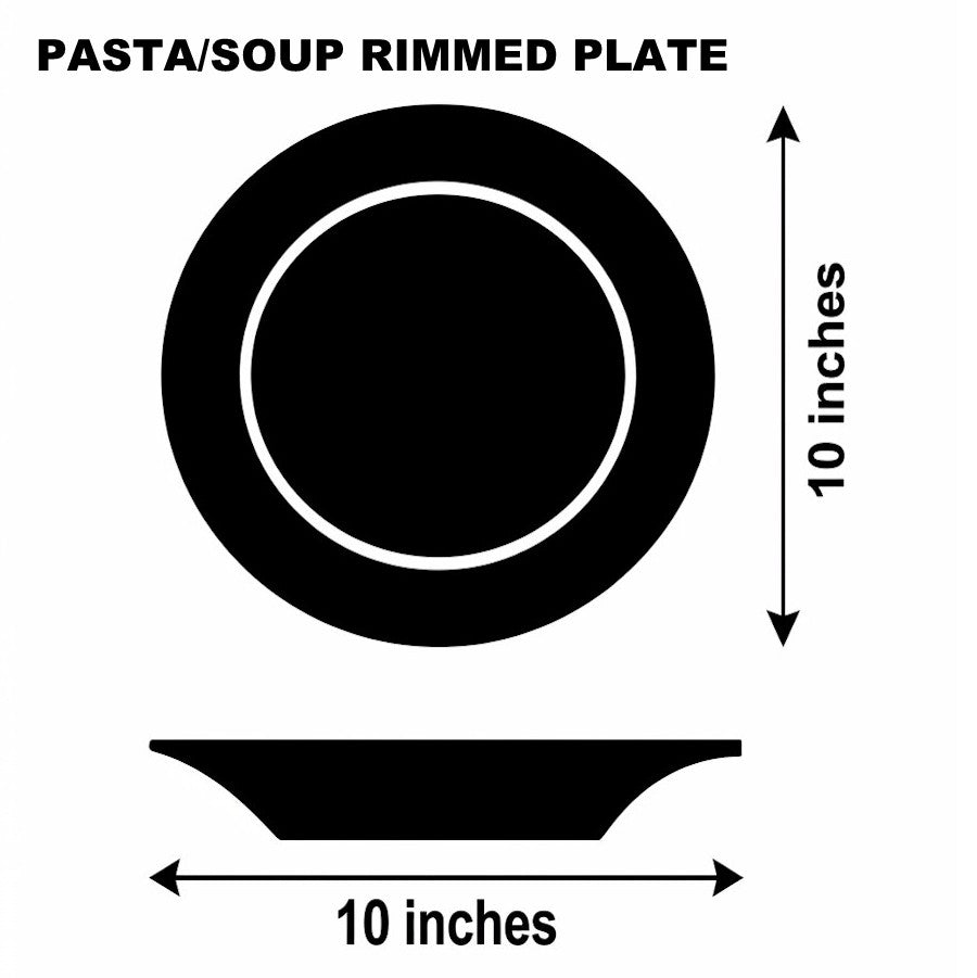 RICCO DERUTA DELUXE: Pasta/Soup Rimmed Bowl Plate (White Center)