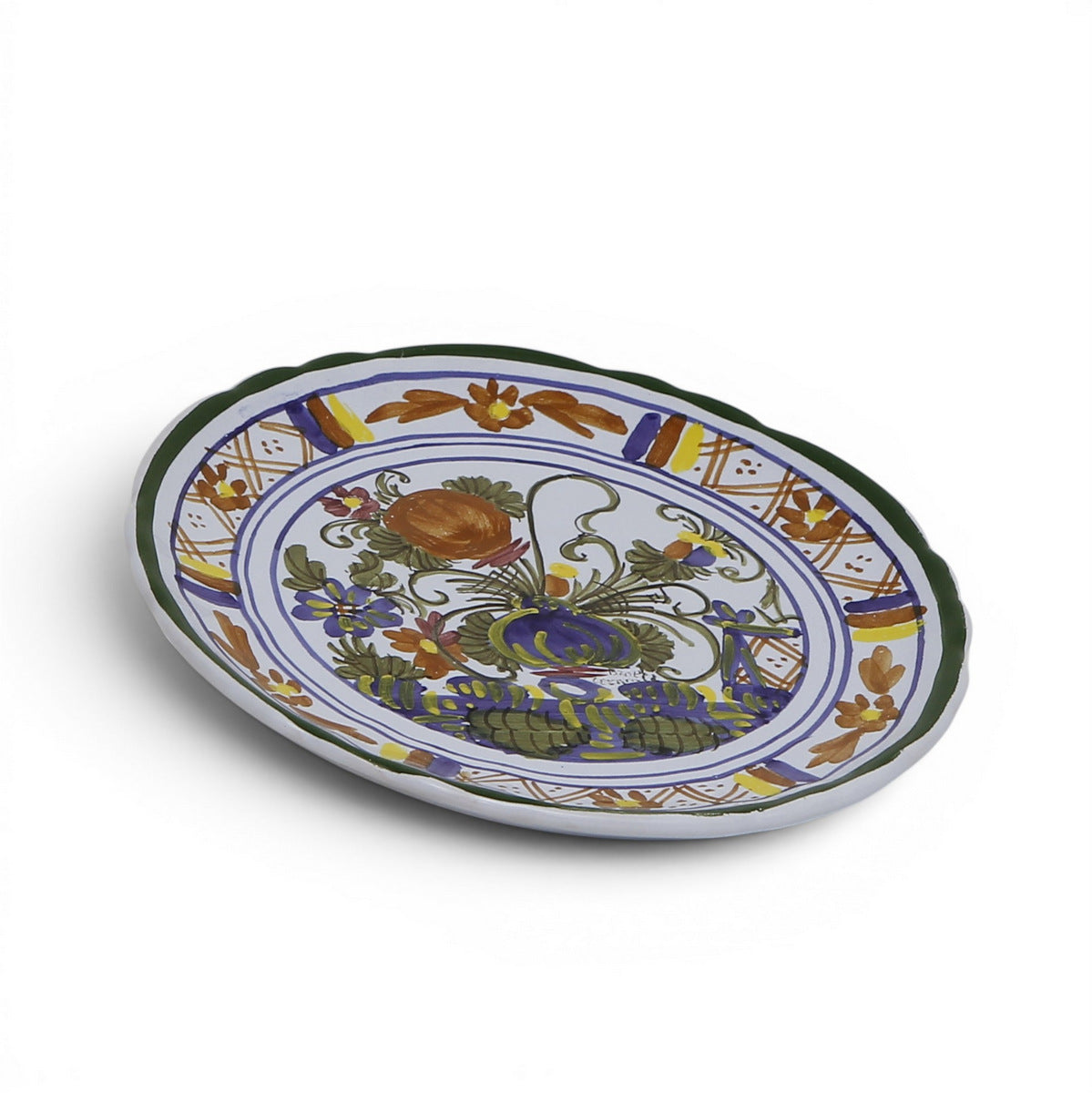 FAENZA-CARNATION: Small Canape/Appetizer fancy round plate [R]