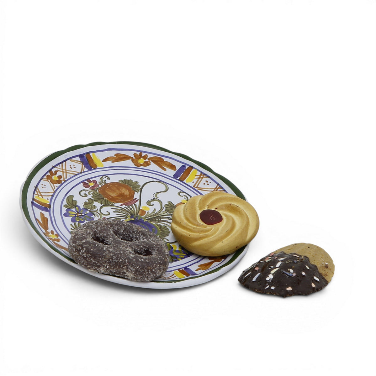 FAENZA-CARNATION: Small Canape/Appetizer fancy round plate [R]