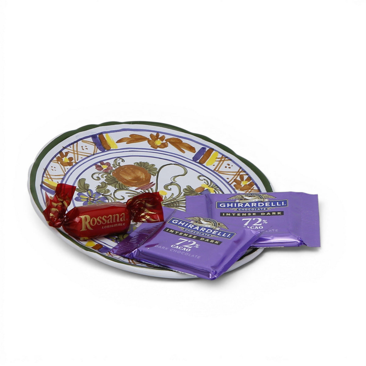 FAENZA-CARNATION: Small Canape/Appetizer fancy round plate [R]