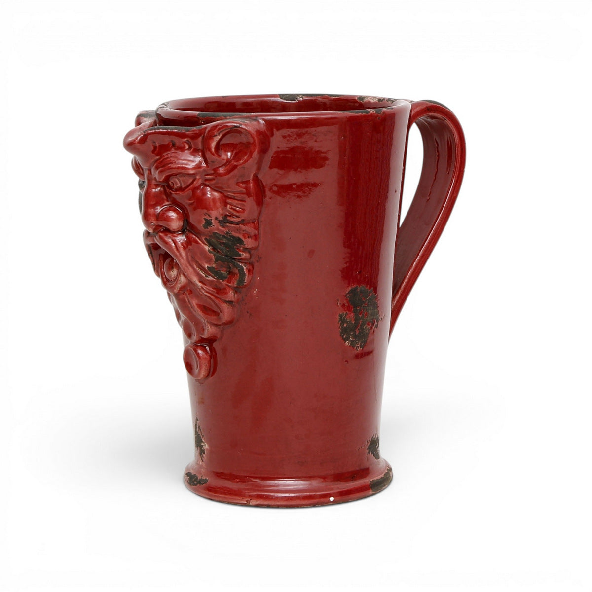 SCAVO AGATA BURGUNDY: Multi use large pitcher with mythological face