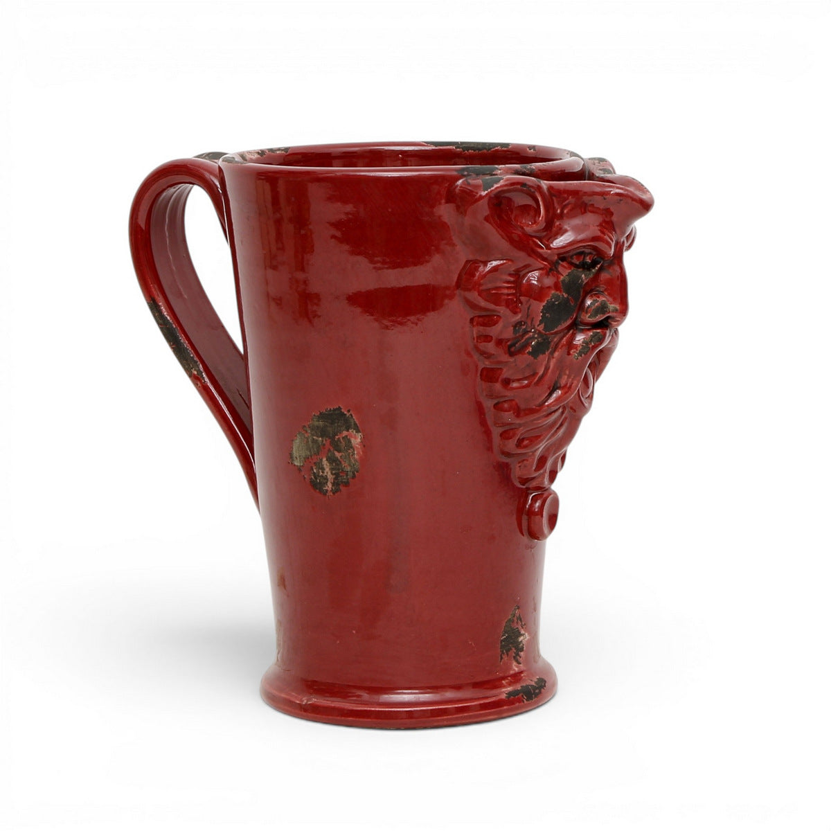SCAVO AGATA BURGUNDY: Multi use large pitcher with mythological face