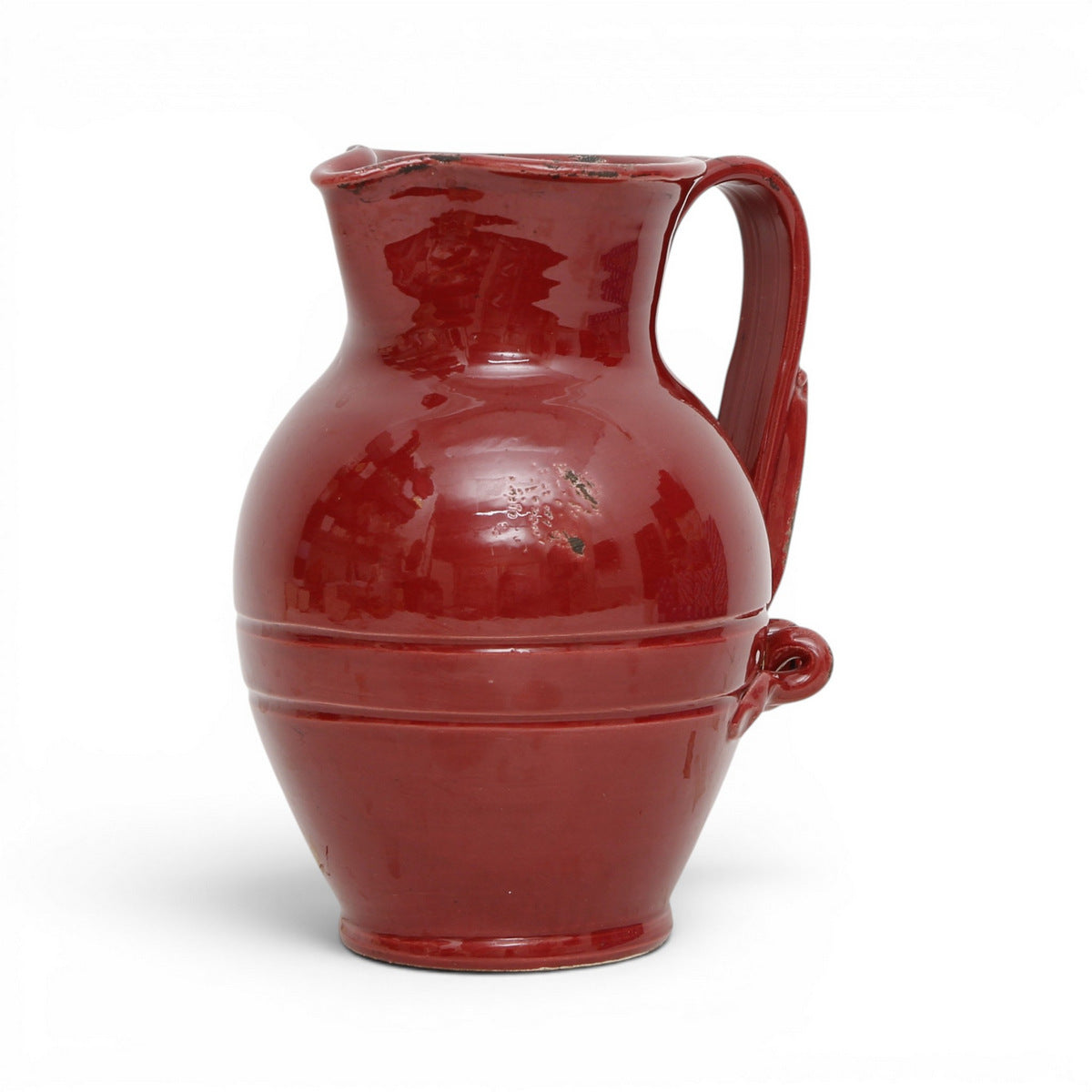 SCAVO AGATA BURGUNDY: Multi use large pitcher with mythological face on the handle