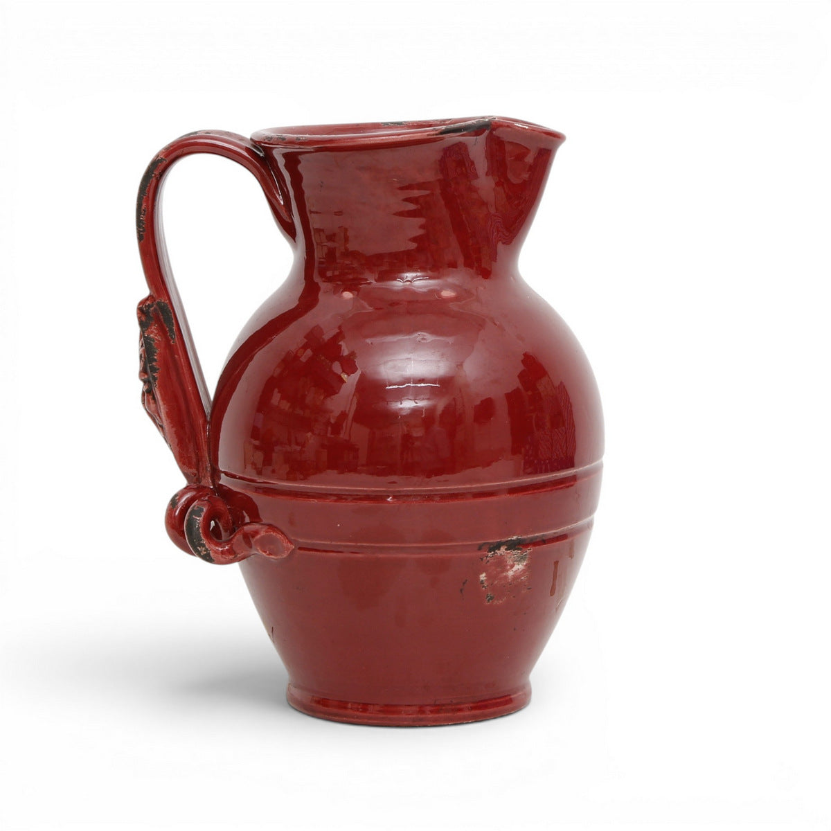 SCAVO AGATA BURGUNDY: Multi use large pitcher with mythological face on the handle