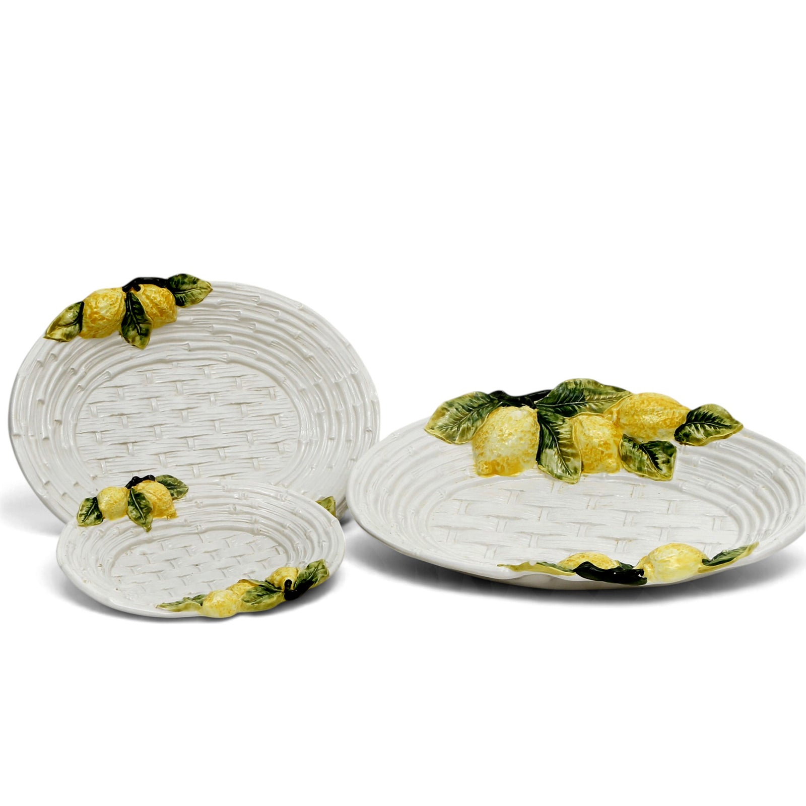 LIMONI POSITANO: Bass Relief Set of oval platters (Set of 3-Platters as shown) [R]