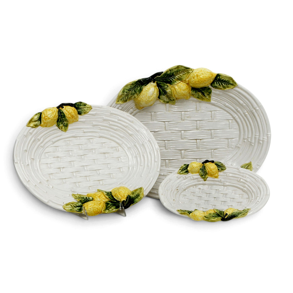 LIMONI POSITANO: Bass Relief Set of oval platters (Set of 3-Platters as shown) [R]