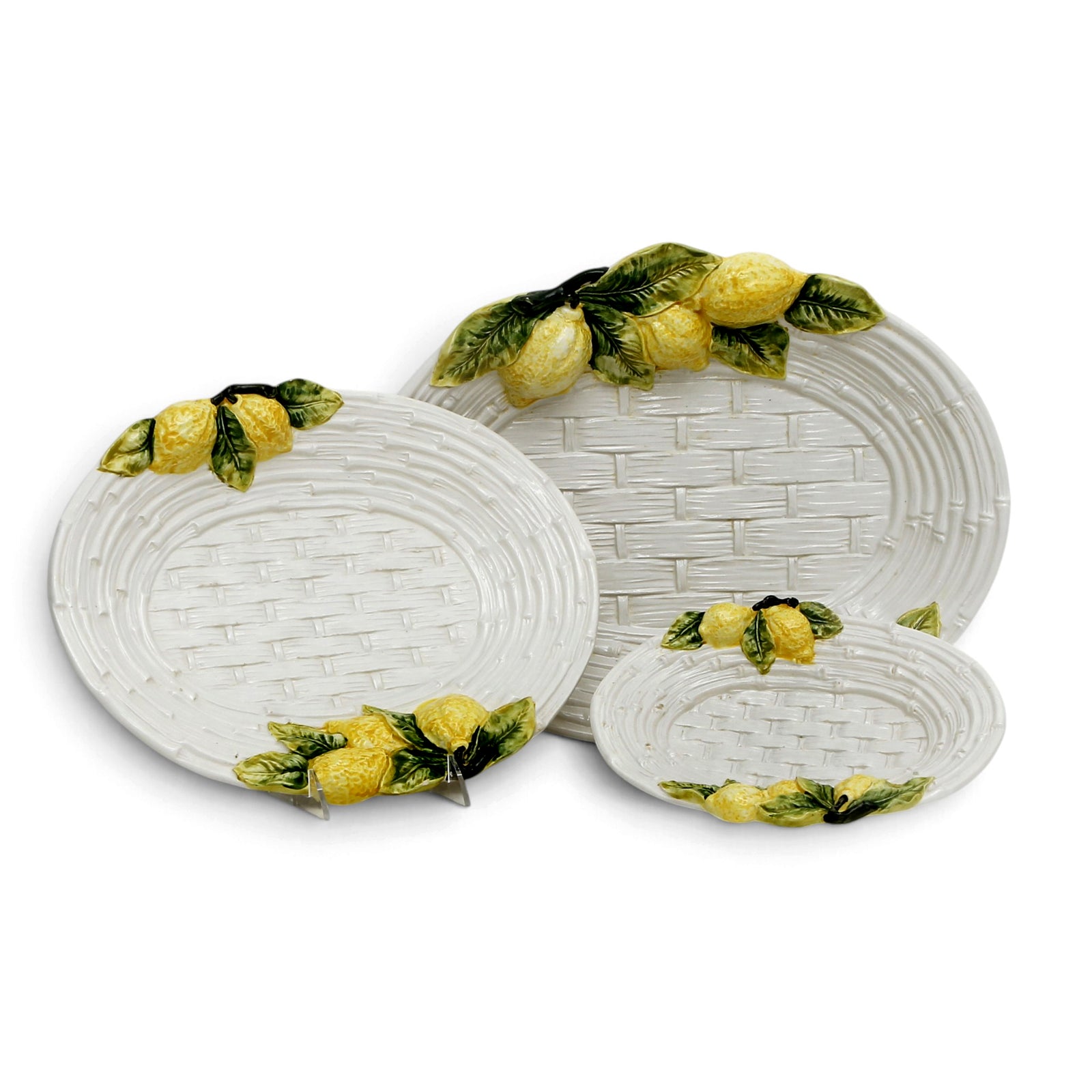 LIMONI POSITANO: Bass Relief Set of oval platters (Set of 3-Platters as shown) [R]