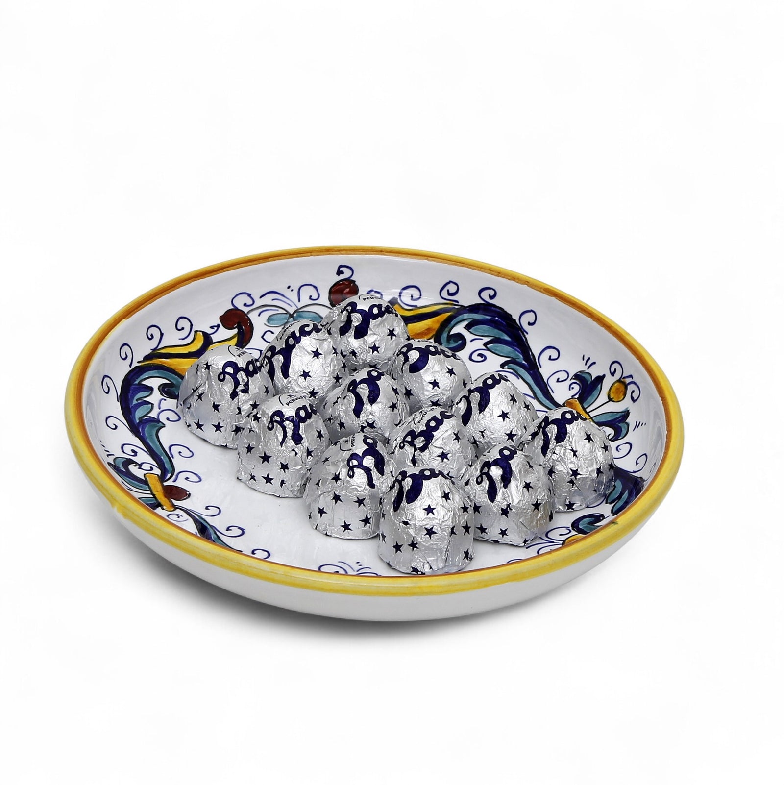 LOVE.ly: Deruta Small Round Multipurpose Bowl with 12 Baci Perugina - RICCO DERUTA design