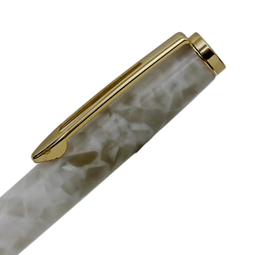 ART-PEN: Handcrafted Luxury Twist Rollerball Pen - GOLD with ACQUAPEARL acrylic hand turned body - Artistica.com