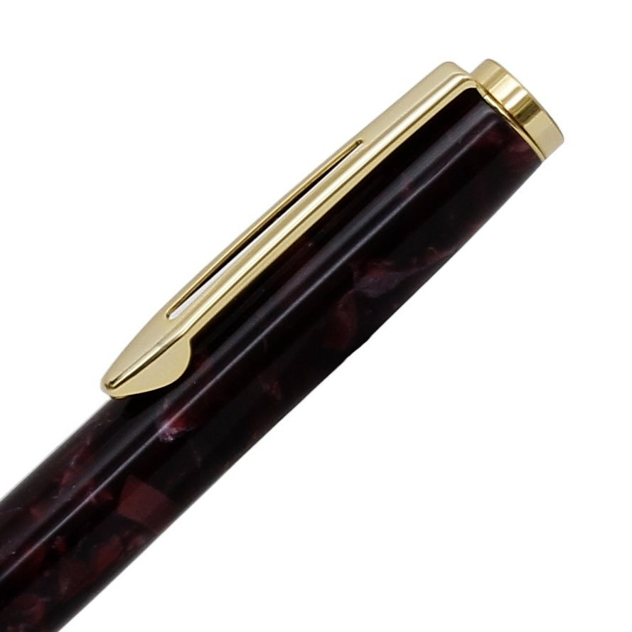 ART-PEN: Handcrafted Luxury Twist Rollerball Pen - GOLD with BROWN ACQUAPEARL acrylic hand turned body - Artistica.com