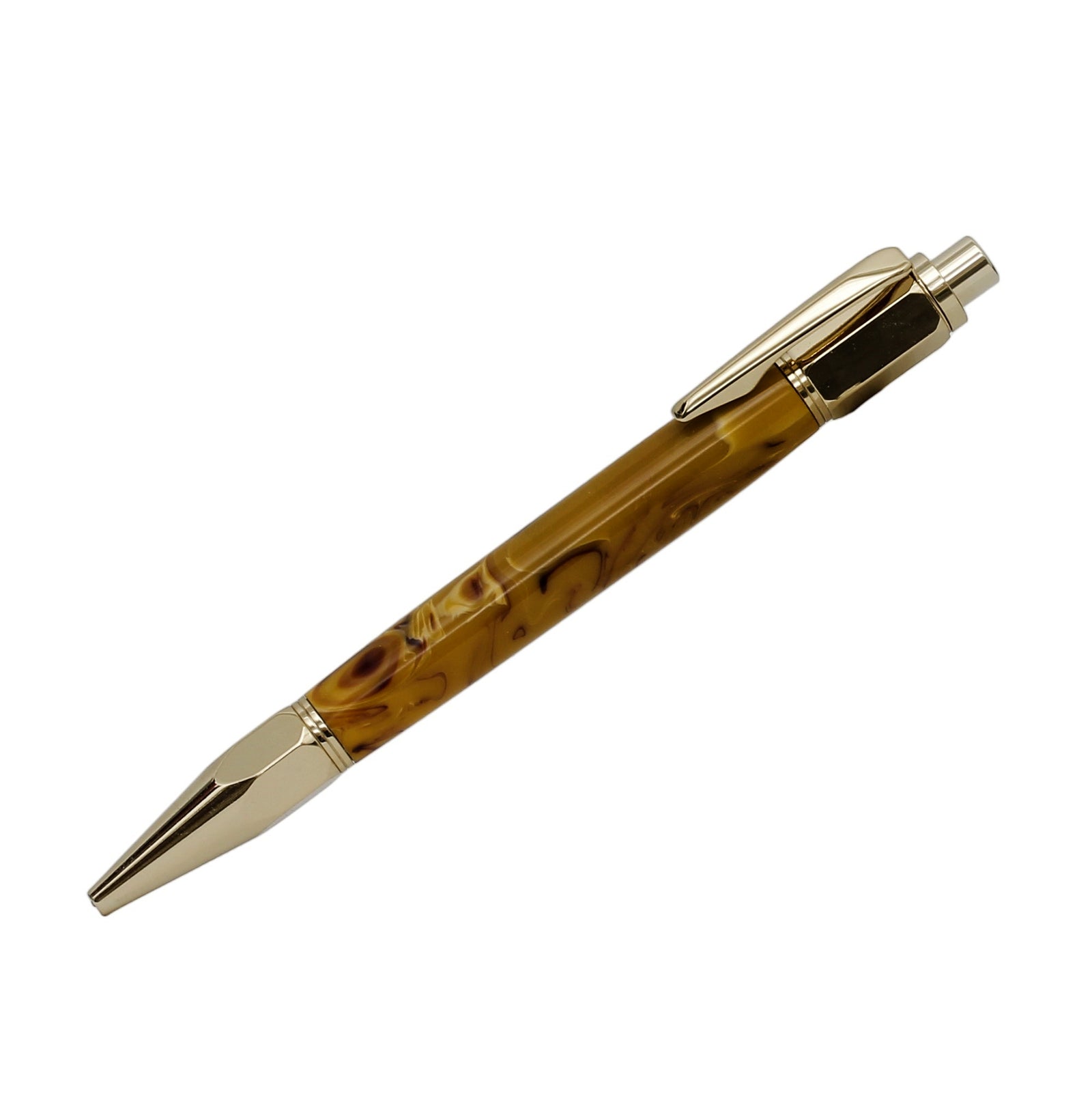 ART-PEN: Handcrafted Luxury Twist Rollerball Pen - Chrome with MIX BROWN acrylic hand turned body - Artistica.com