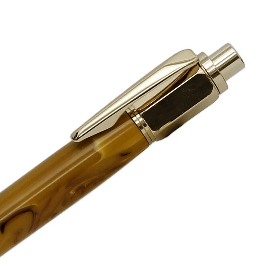 ART-PEN: Handcrafted Luxury Twist Rollerball Pen - Chrome with MIX BROWN acrylic hand turned body - Artistica.com