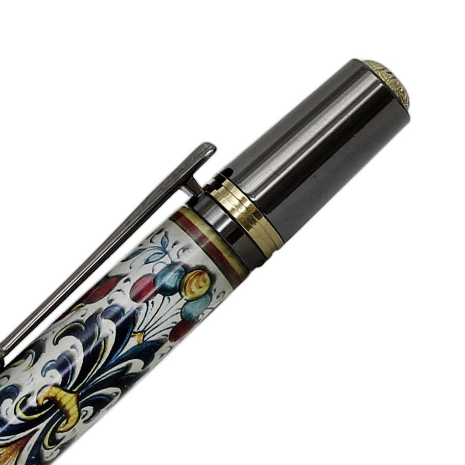 ART-PEN: Handcrafted Luxury Twist Rollerball Pen - Chrome finish with RICCO DERUTA acrylic hand turned body - Artistica.com
