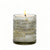 MONDIAL CANDLES: Clear+Gold+Bronze distressed glass container candle