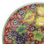 TUSCAN MAJOLICA: Large wall plate featuring Grapes, Pomegranate and Lemons on a Red Rubino rich design.