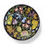 TUSCAN MAJOLICA: Medium wall plate featuring assorted fruits and foliage on a black background
