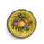 TUSCAN MAJOLICA: Plates featuring a traditional Tuscan design with a Yellow background - SET OF 3 PCS on a three-tier plate rack stand.
