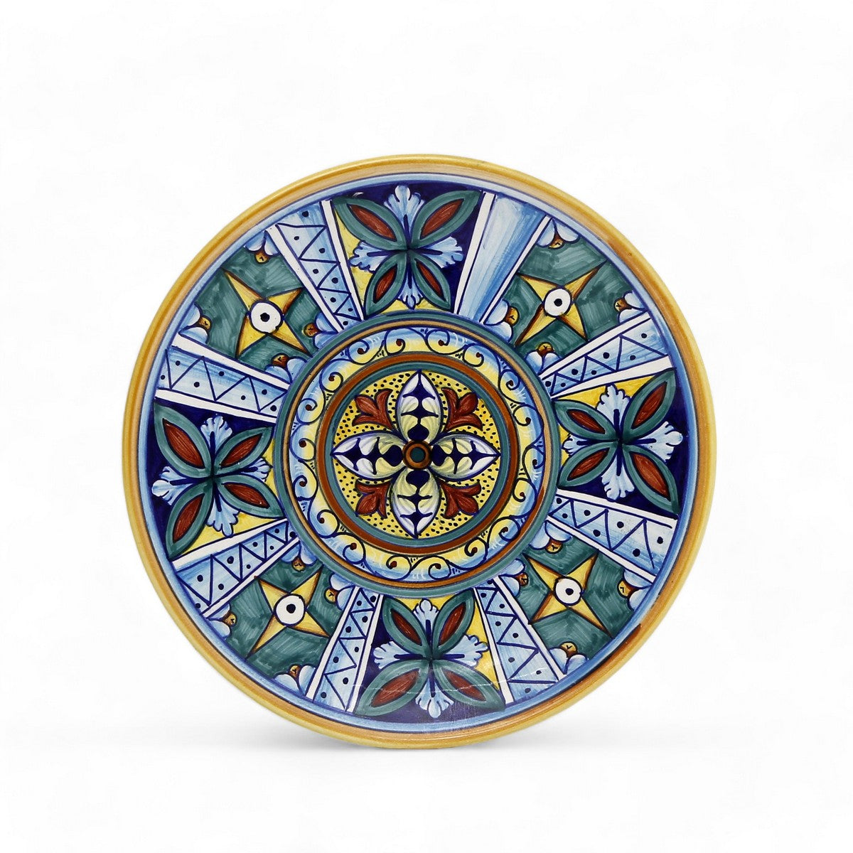 DERUTA MAJOLICA: Small wall plate featuring a Deruta Blu Vario design