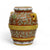 TUSCAN MAJOLICA: Orcio Urn Masterpiece featuring an intricate foliage over a brown background