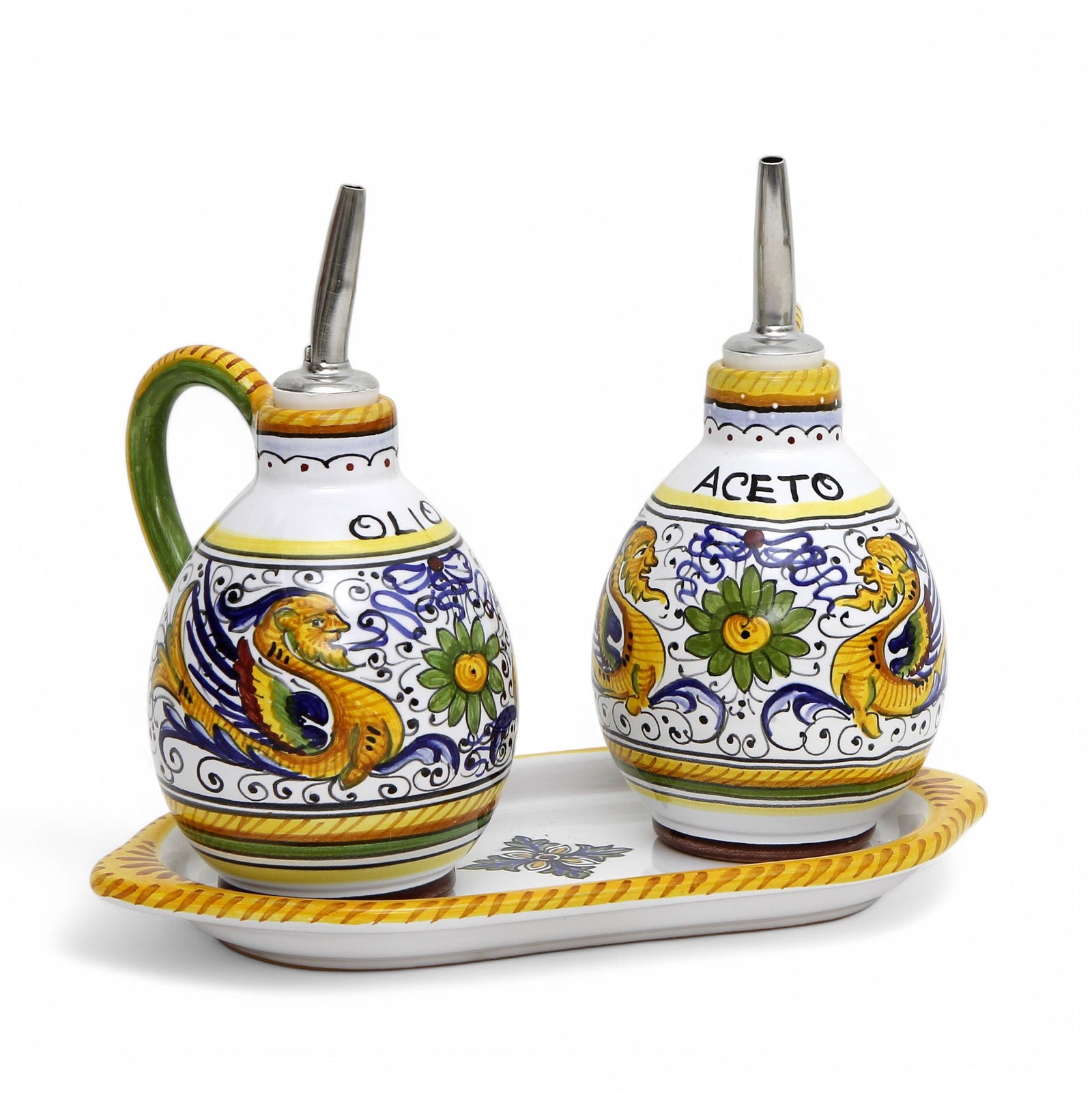 RAFFAELLESCO: Outlet Special! Oil & Vinegar Small Dispensers Set + Tray
