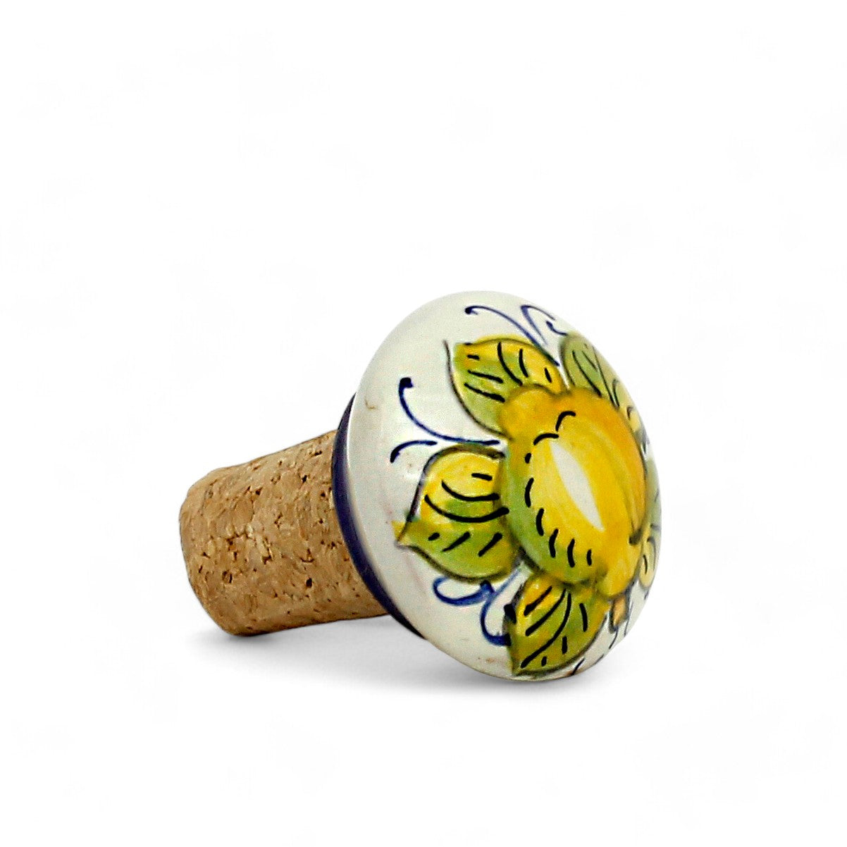 DERUTA LIMONE POSITANO: Cork Stopper with Positano Amalfi Lemon design