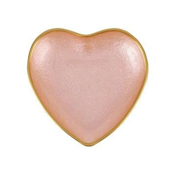 VIETRI: Baroque Glass Pink/Gold Heart Trinket bowl