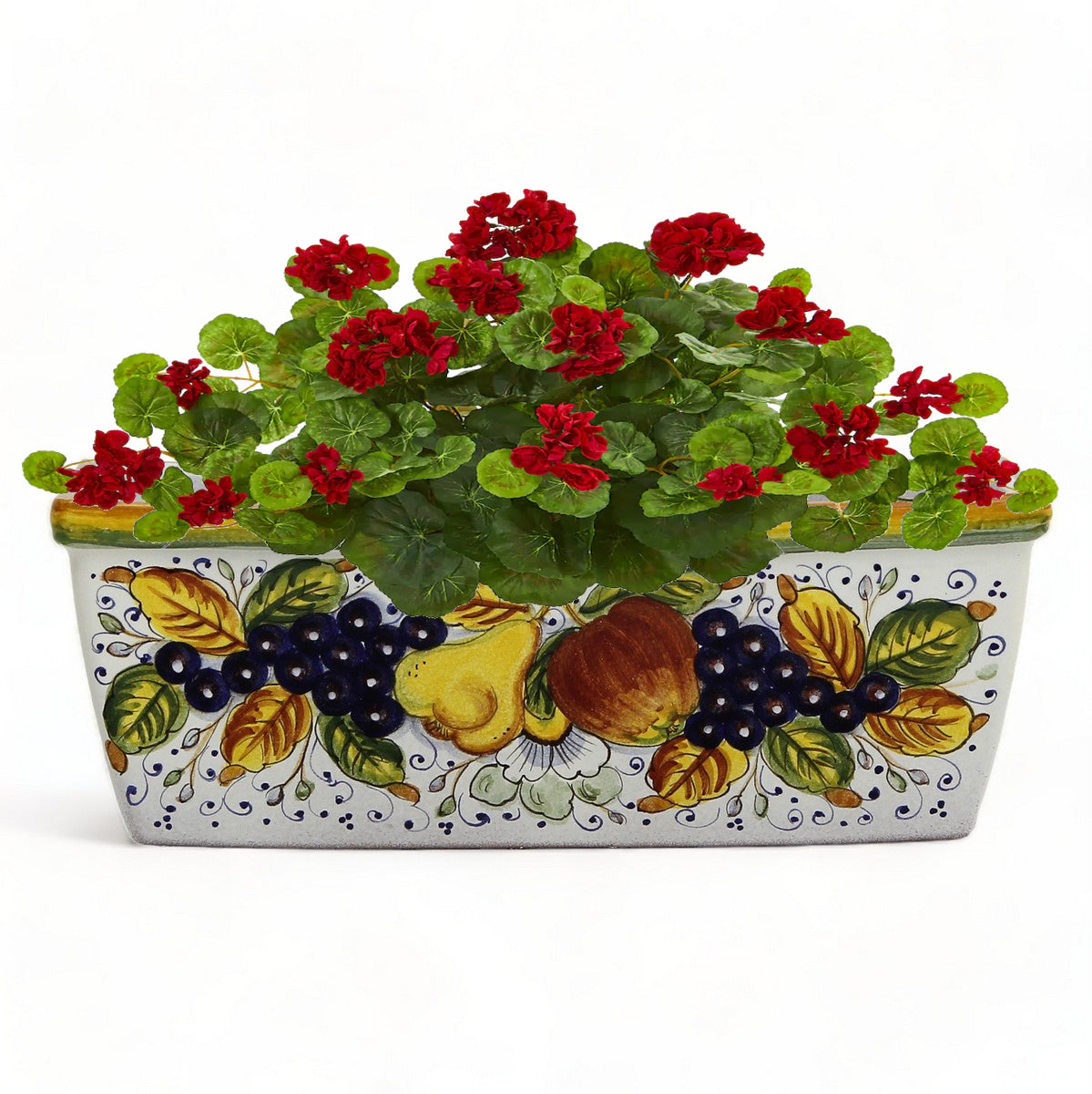 TOSCANA PLANTER: Rectangular Tuscan Jardiniere - Strong Terracotta indoor/outdoor - Frutta Design