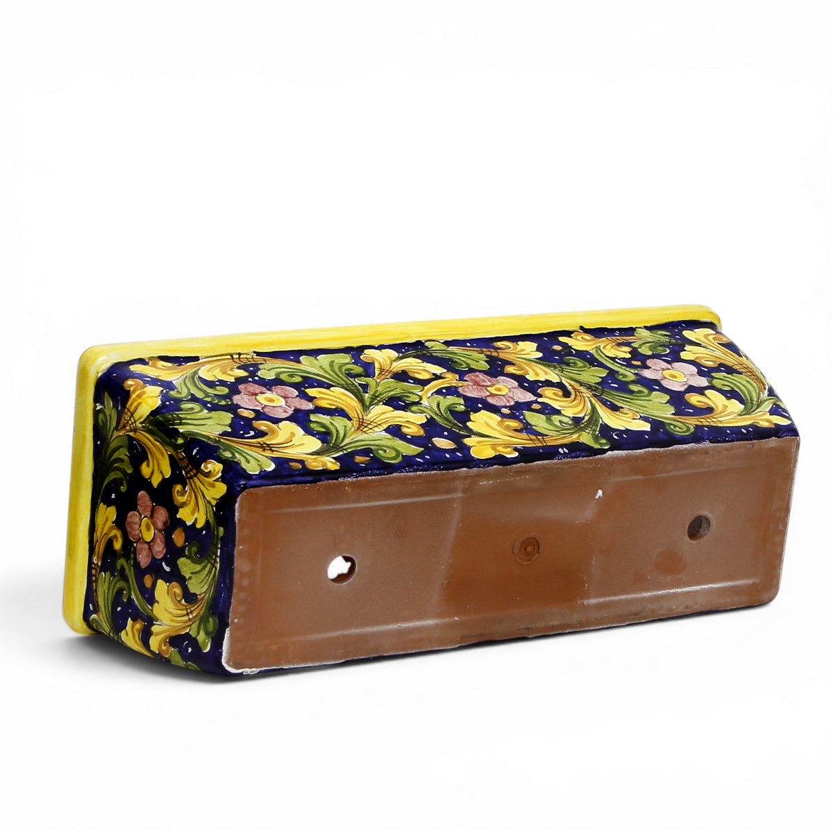 TOSCANA PLANTER: Rectangular Tuscan Jardiniere - Strong Terracotta indoor/outdoor - SICILIANA BLUE Design