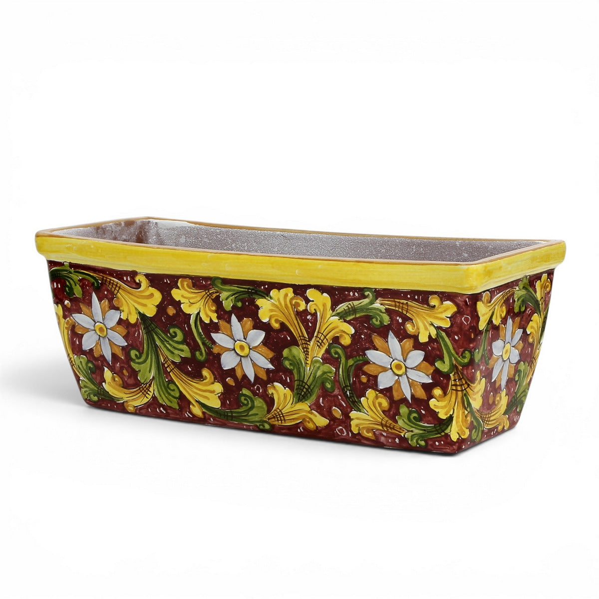 TOSCANA PLANTER: Rectangular Tuscan Jardiniere - Strong Terracotta indoor/outdoor - SICILIANA RED Design
