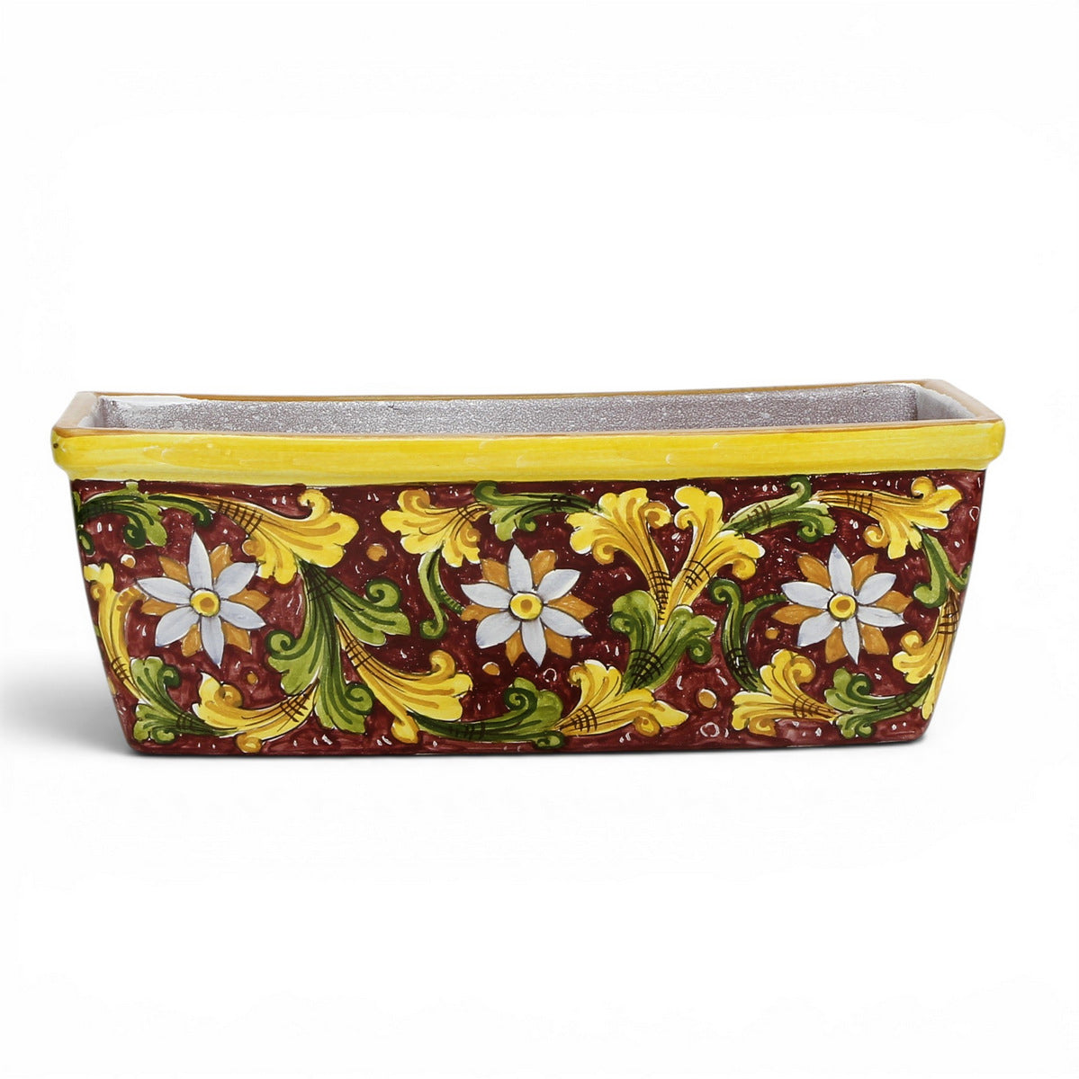 TOSCANA PLANTER: Rectangular Tuscan Jardiniere - Strong Terracotta indoor/outdoor - SICILIANA RED Design