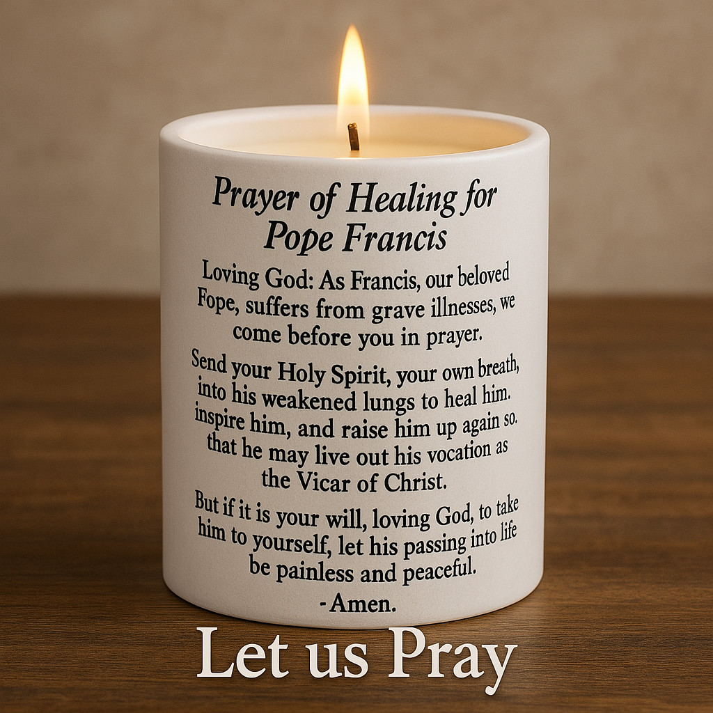 pray candle pope english