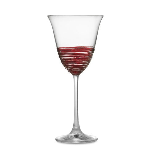 ARTE ITALICA: ROSA Collection Murano Glass Stemware - SET OF TWO Water Glasses [R]