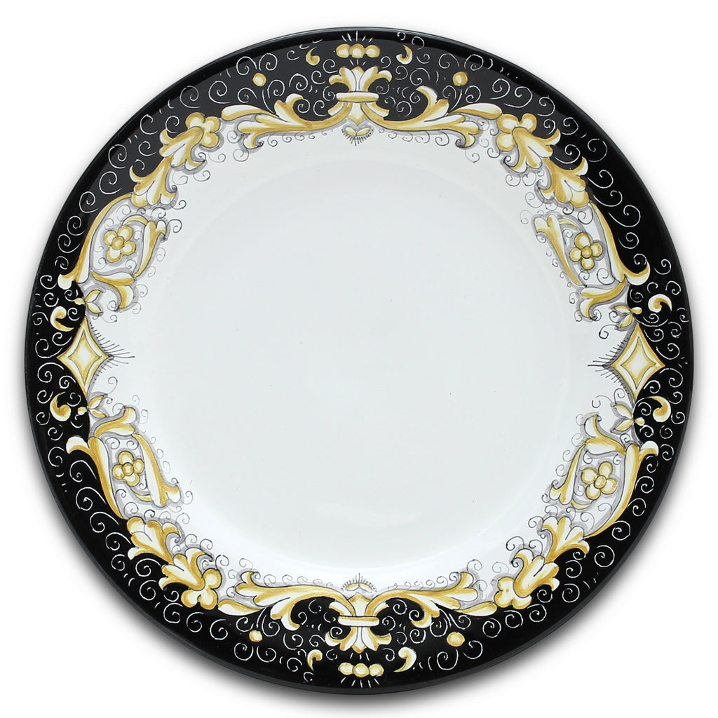 DERUTA COLORI: Dinner Plate - BLACK/GOLD - Artistica.com