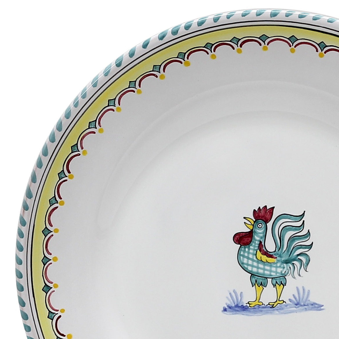 ORVIETO GREEN ROOSTER SIMPLE: Dinner Plate - Artistica.com