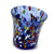MURANO MURRINA STYLE: Drinkware Flared Tumbler fully hand made (Blue Mix) - Artistica.com