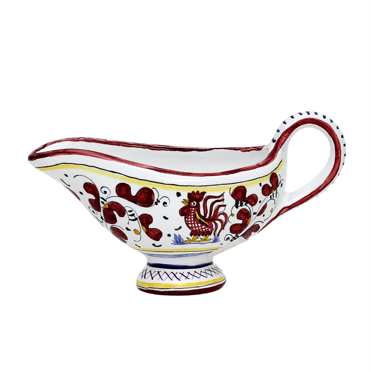 ORVIETO RED ROOSTER: Gravy Sauce Boat [R] - Artistica.com