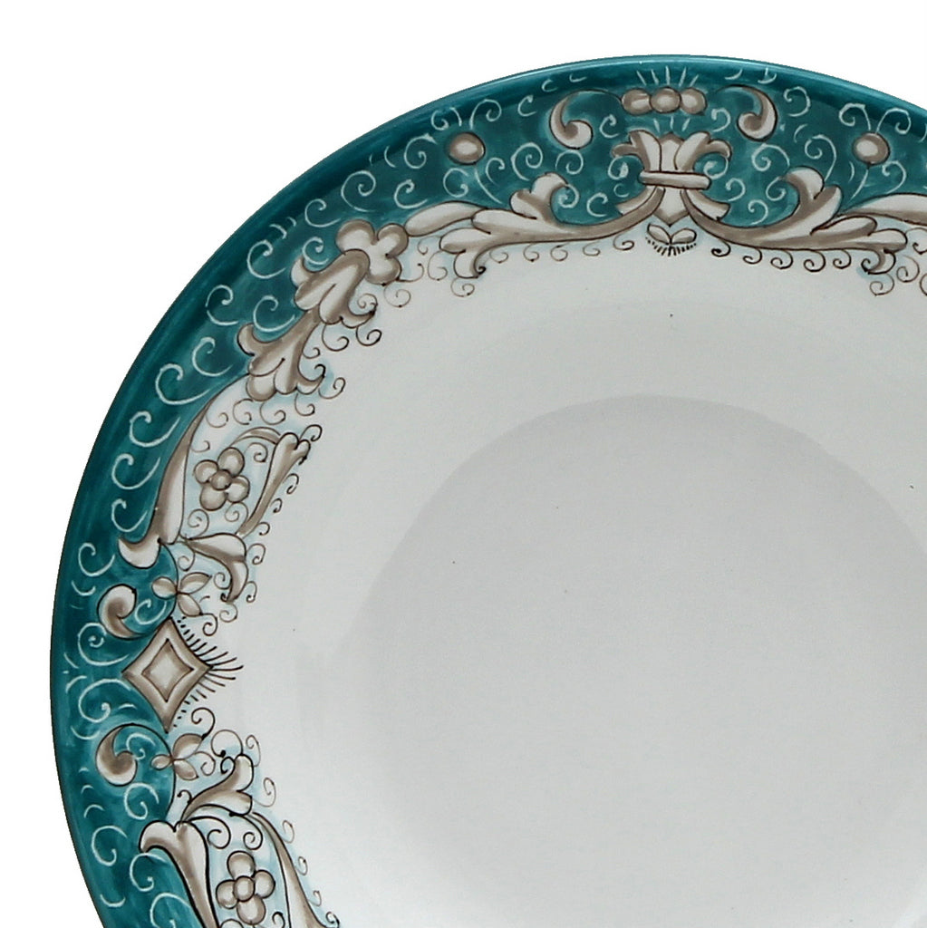 DERUTA COLORI: Pasta/Soup Rim Plate - AQUA/TEAL - Artistica.com