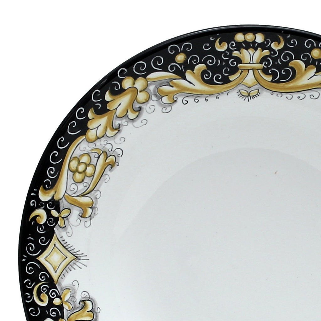 DERUTA COLORI: Pasta/Soup Rim Plate - BLACK/GOLD - Artistica.com
