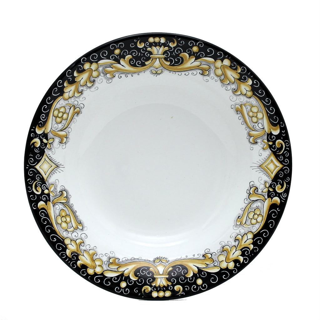 DERUTA COLORI: Pasta/Soup Rim Plate - BLACK/GOLD - Artistica.com