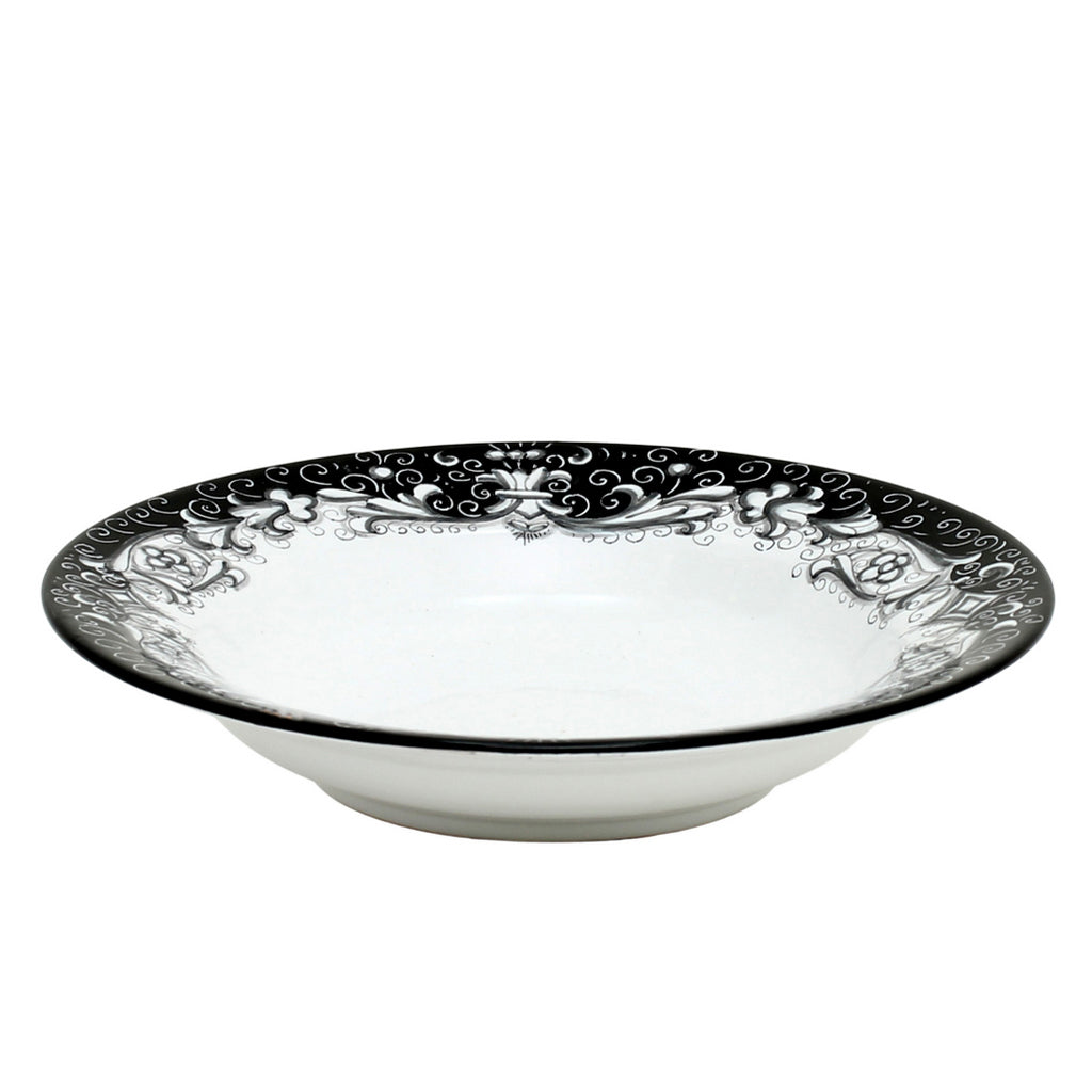 DERUTA COLORI: Pasta/Soup Rim Plate - BLACK/GRAY - Artistica.com