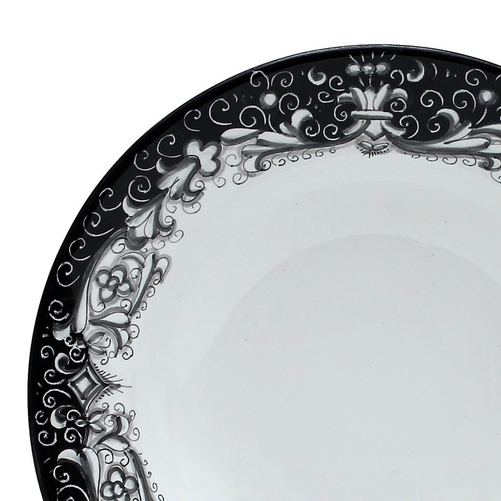 DERUTA COLORI: Pasta/Soup Rim Plate - BLACK/GRAY - Artistica.com