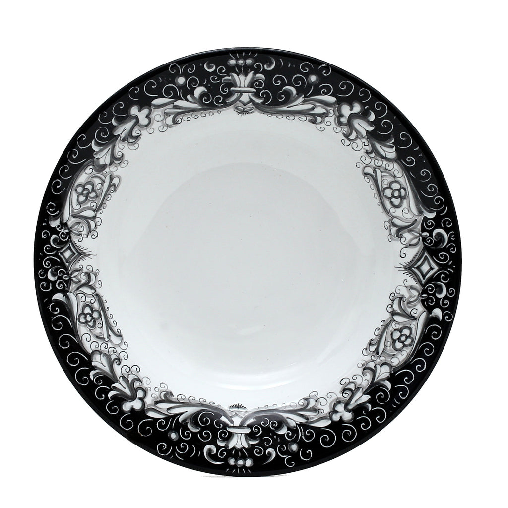 DERUTA COLORI: Pasta/Soup Rim Plate - BLACK/GRAY - Artistica.com
