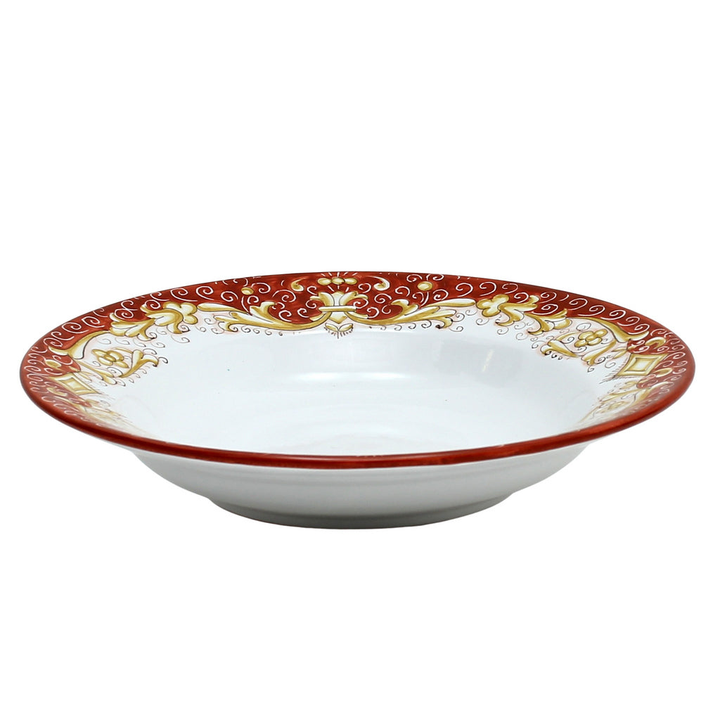 DERUTA COLORI: Pasta/Soup Rim Plate - CORAL RED - Artistica.com