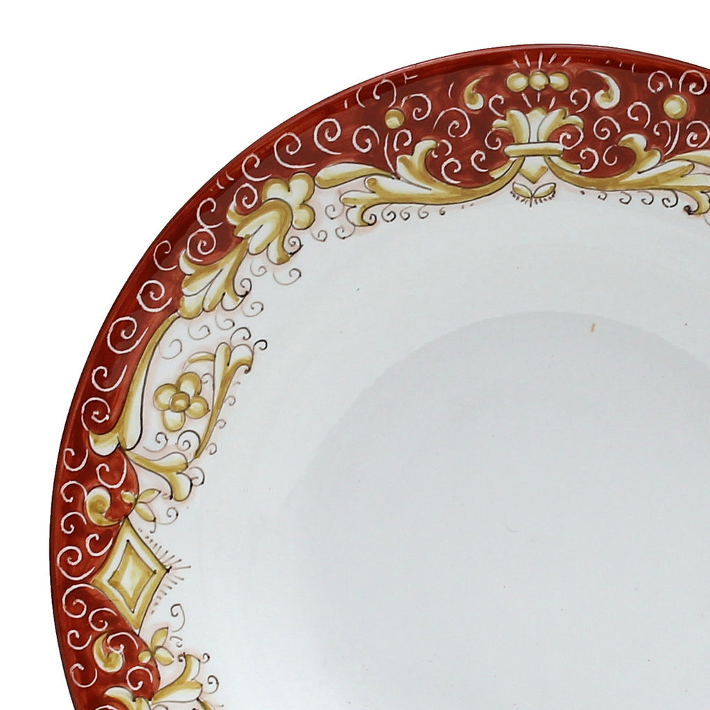 DERUTA COLORI: Pasta/Soup Rim Plate - CORAL RED - Artistica.com