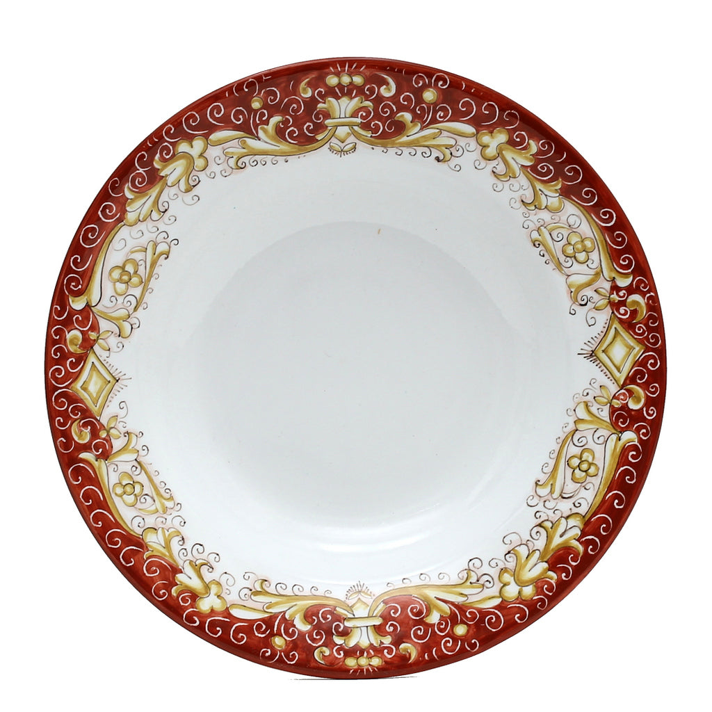 DERUTA COLORI: Pasta/Soup Rim Plate - CORAL RED - Artistica.com