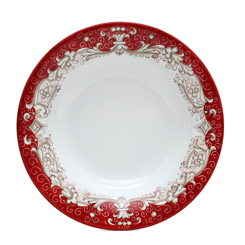 DERUTA COLORI: Pasta/Soup Rim Plate - RED - Artistica.com