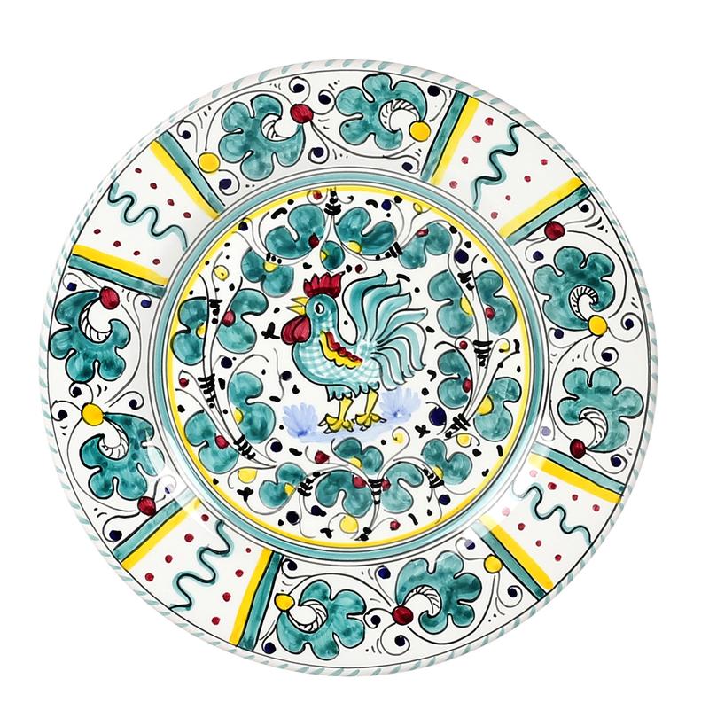 ORVIETO GREEN ROOSTER: 5 Pieces Place Setting - Artistica.com