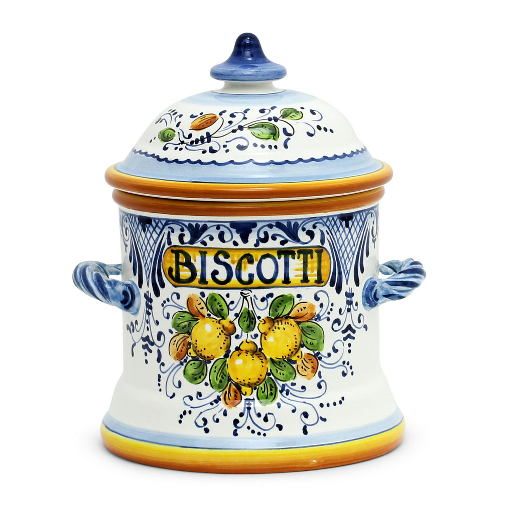 LIMONCINI: 'BISCOTTI' cookies canister with handles - Artistica.com