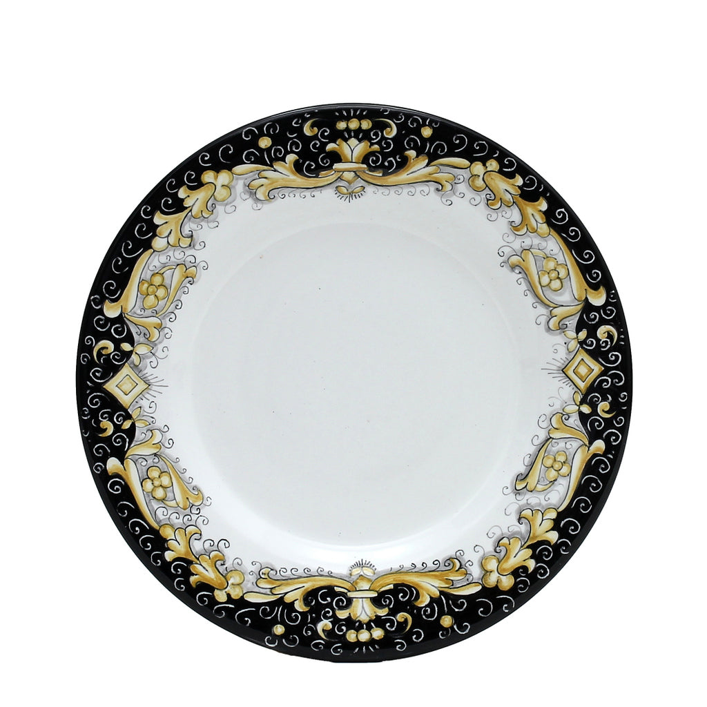 DERUTA COLORI: Salad Plate - BLACK/GOLD - Artistica.com