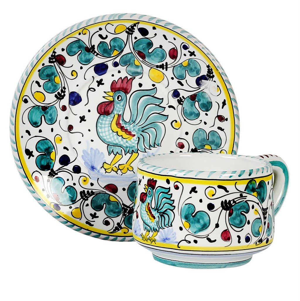 ORVIETO GREEN ROOSTER: 5 Pieces Place Setting - Artistica.com